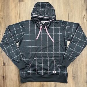 Under Armour Women's Hoodie M Black Pink Grid Protect This House Pullover